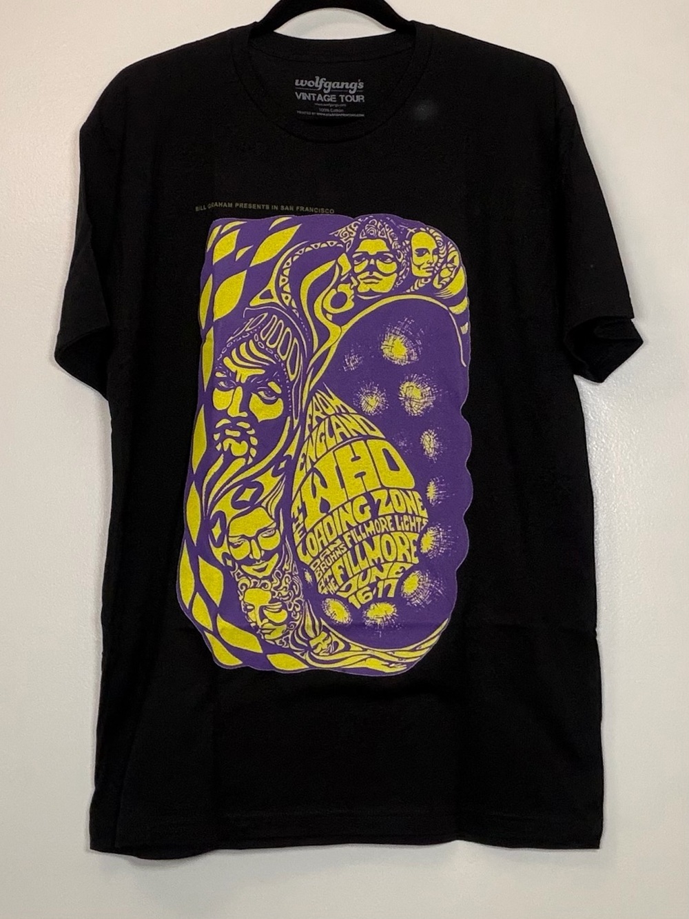 🆕 The Who Black Graphic Tee with Purple & Yellow Print